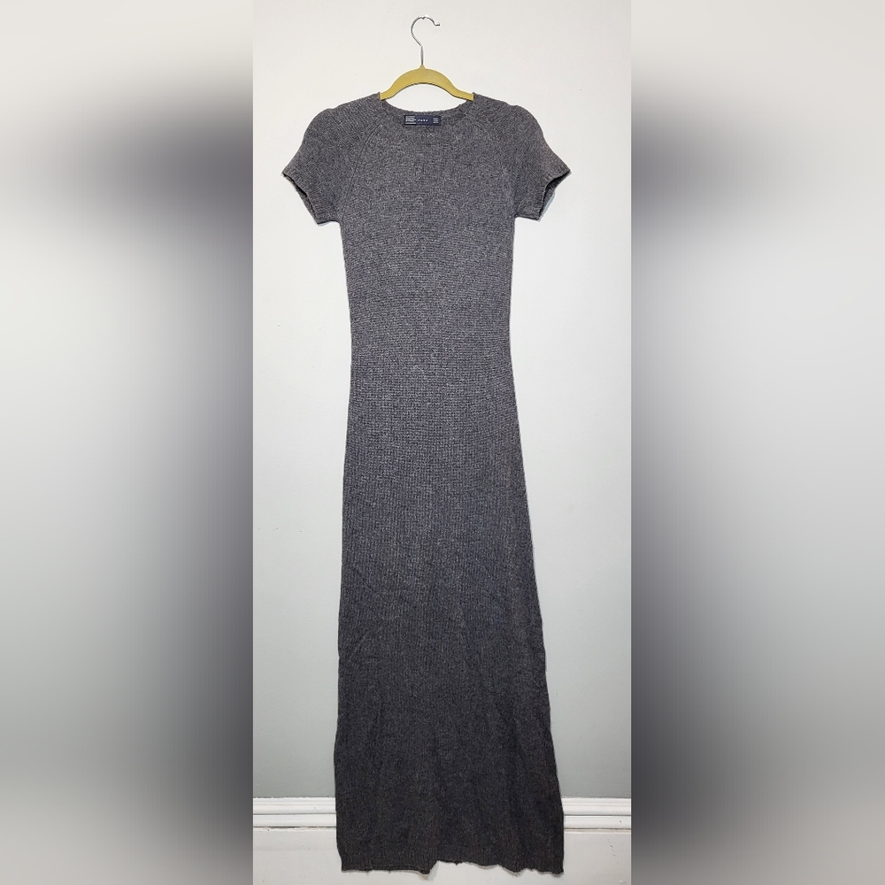 ZARA Knit Maxi Dress | Angora | Cotton | Short Sleeve | Size M